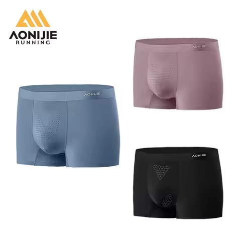 AONIJIE 3 Packs E7009 Men's Sports Briefs Antibacterial and Anti-friction Boxer Briefs Suitable for 
