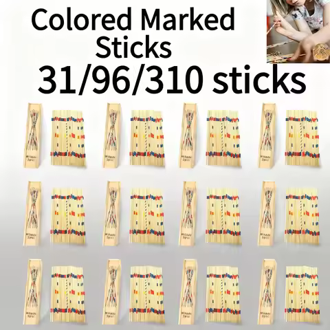 31-310sticks Wooden Boxed Mikado Pick Up Sticks Set Portable Classic Family Board Game Smooth Polish