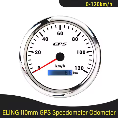 Newest Universal 110mm GPS Speedometer 60K 80K 120K 200K with GPS Antenna and 7 Colors Backlight for