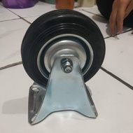 4" rubber wheels DEAD black SINGLE 4in cart wheels retail Trolley wheels display case/s 4 inch cart/