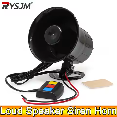 AD Motorcycle Warning Alarm Loud Speaker Siren Horn Motorcycle 3 Sounds Horn 110dB 12V 3 Tone Sound 