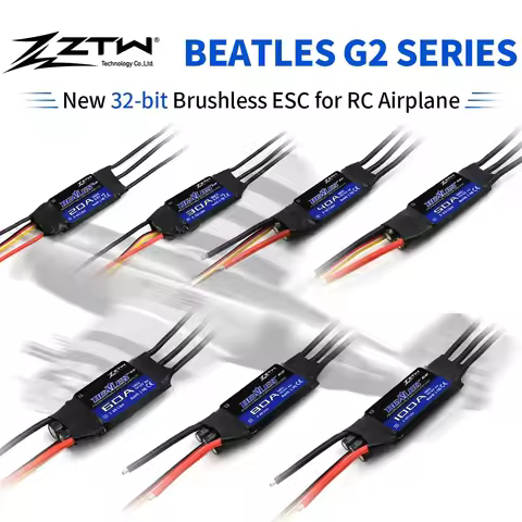 ZTW ESC Beatles 20A/30A/40A/50A/60A/80A/100A G2 SBEC 5/6V 8A 2-6S 32-Bit Brushless Speed Controller 