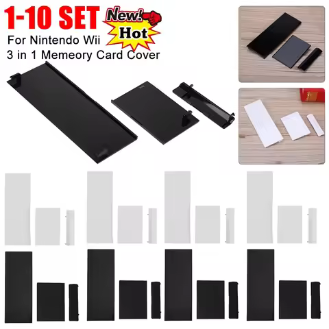 3pcs Memory Card Door Slot Cover Lids Replacement 3 in 1 Memeory Card Cover Game Console Accessories