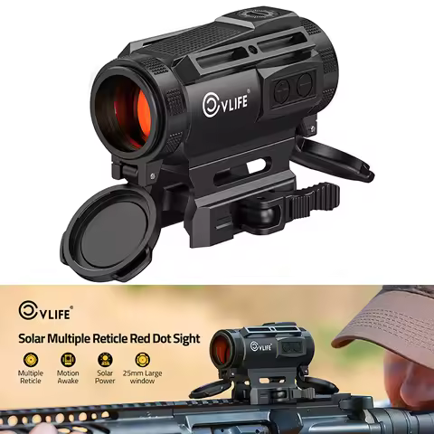 CVLIFE Solar Red Dot Sight Motion Awake Quick-Release Reflex Scope 2 MOA Dot and 70 MOA Circle Optic
