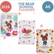 Square Bear School Diary 2026 A6 Monthly Planner - Pink 23KD-1P (Starts October 2025)【Direct from Ja