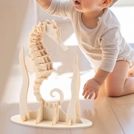 Perfeclan 3D Puzzle Sea Horse Unique Learning Toy Wooden Toy for Kids Children Adults