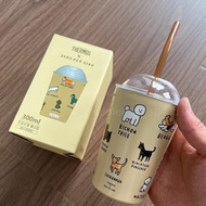 韓國預訂 thermos x zero per zero 狗狗聯名款 304不鏽鋼雙杯蓋 便攜吸管保溫杯