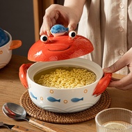 Cute noodle bowl + phone handle Korean Style Noodle Bowl with Phone Holder Bowl/ cute Charactermie c