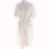 Excellent condition HERMES 24AW 4E2522D3 100% wool belted short-sleeve knit dress with Serie buttons