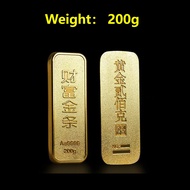 200/500/1000G China Fortune Gold Bar Gold Buillion Simulation Prop Gold Bar Decoration Sample Gold B