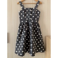 [2HAND] KRAZY gray khaki polka dot dress