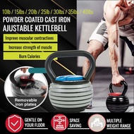 (40lb/18kg) Powder Coated Cast Iron Kettlebell / Strength Training Kettlebells / Adjustable Kettlebe