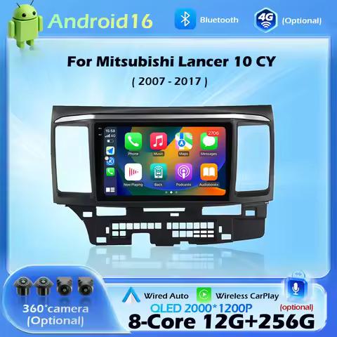 Android 16 Car Radio Multimedia Video Player for Mitsubishi Lancer 10 CY 2007 - 2017 Wireless CarPla