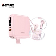 Remax Power bank W1501 & Small Talk Clearbuds C2 Set - ชุดเซ็ตสุดคุ้ม แบตสำรอง มีสายในตัว หูฟังบลูทู