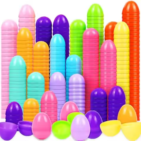 500Pcs Easter Eggs 2.3 Fillable Colorful Bright Plastic Easter Eggs Empty for Easter Hunt Filling Tr