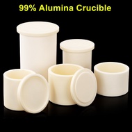 99% Alumina Cylindrical Crucible with Lid High Purity Al2O3 Ceramic Crucible High Temperature Resist