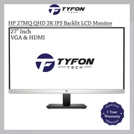 HP 27" Inch Widescreen QHD 2K IPS LED Backlit LCD Monitor 27MQ (Refurbished)