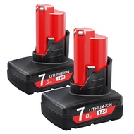 7000mAh  Milwaukee M12 Rechargeable Battery 7.0Ah For 12V Cordless Tools 48-11-2402 48-11-2411 48-11