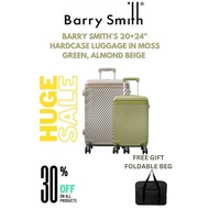 Barry Smith 20+24″ Hardcase Luggage (Almond,Green)-Set (Free gift foldable bag)