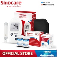 Sinocare Safe-Accu Blood Glucose Sugar Glucometer Mesin Meter Cek Gula Darah Kencing Manis Test Stri