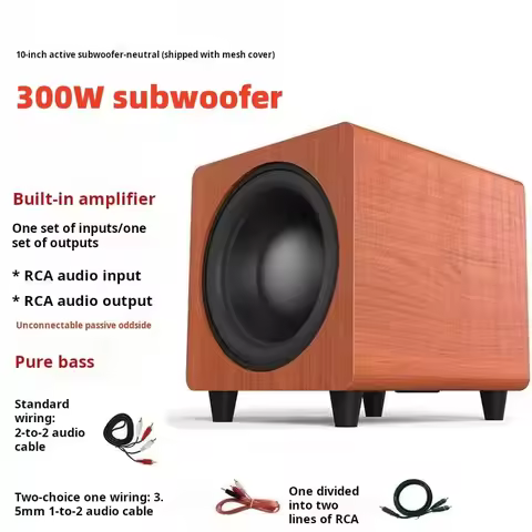 Ibass M10D Home 10 Inch Active Subwoofer 300W High Power Speakers Home Theatre System Matching TV an