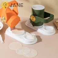 JANE Dumpling Making Artifact, Manual Multifunction Dumpling Skin Press,  2 In 1 PP Dough Press Moul