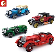 2022 Classic Car Speed Champions Model Building Mechanical Vintage Roadster Old Vehicle City Super Race Sembo Blocks technique