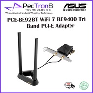 ASUS PCE-BE92BT WiFi 7 BE9400 Tri Band PCI-E Adapter - 6GHz band, 320MHz, Bluetooth 5.4, only suppor