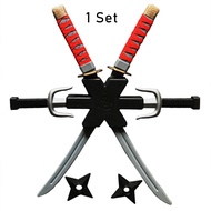 7Pcs/Set Cosplay Anime Ninja Naruto Weapon Knife Toys Pedang Jepang Bahan Plastik Mainan Anak