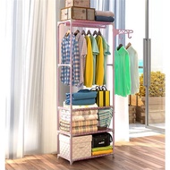 Rak Almari Besi Almari Budak Almari Baju Penyidai Baju Rak Baju Large Stainless Steel Wardrobe Storage Clothes Rack