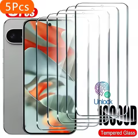 5PCS HD 10D Tempered Glass For Google Pixel 9 Pro XL Screen Protector For Google Pixel 9 Pro 9 Trans
