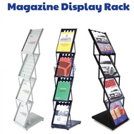 Foldable Metal 4 Layer Magazine Brochure Newspaper Display Stand Rack