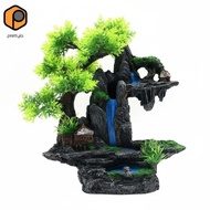 [prettyia] Aquatic Habitat Rockery Landscape Realistic Design Resin Mountain Aquatic Habitat Decorat