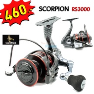 รุ่นใหม่ล่าสุด ลายเคฟล่า รอกสปินนิ่ง SCORPION RS2000/3000/4000 /5000 (BLACK RED) บอดี้กราไฟท์แข็งแรง