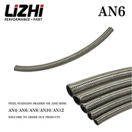 LIZHI RACING - AN6 6AN AN-6 ( ID 8.4MM / 0.33" ) STAINLESS STEEL BRAIDED FUEL OIL LINE WATER HOSE ON