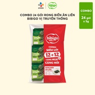 [Tiết kiệm] Túi 24 gói Rong biển ăn liền lá kim truyền thống BiBiGo ( 1 túi = 24 gói)
