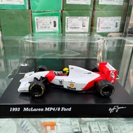 Jingshang Kyosho 1/64 McLaren McLaren MP4/8 MP4-8 Ford No. 1993 Car God Elton Senna Ayrton Senna Whi