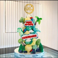 Donat Tower Dinosaurs / Custom Cake / Birthday Cake / Kue Ulang Tahun Murah / Kue Ultah Jakarta