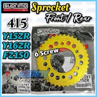 SUPRIMO 415 Yamaha Y15 Y15ZR Y16 Y16ZR 6 Screw Gold Rear 415 Sprocket Racing Front Spocket Spoket 6 