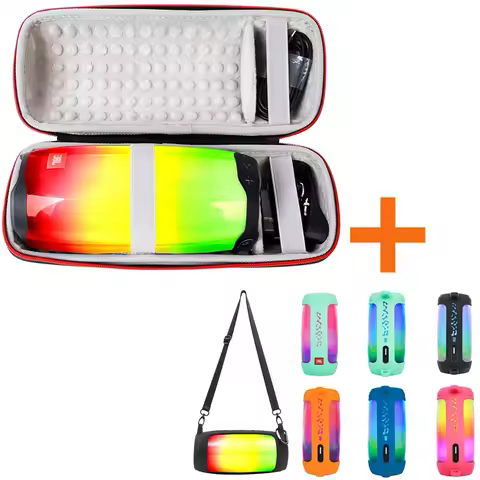 Newest Hard EVA Carry Zipper Storage Box Bag + Silicone Cover Case For JBL Pulse 4 Bluetooth Speaker