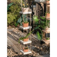 Hanging Flower Stand Creative Flower Pot Rack Shelf Shelf Balcony Potted Plant Plant Rack Hanging Ba