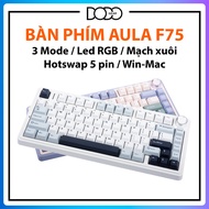 Aula F75 mechanical keyboard full keys RGB LED swept circuit 3 modes hotswap connection 5 pin Aula F