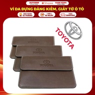 Leather wallet for vehicle registration and car documents - Wallet for car documents with logos of A