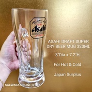 ASAHI SUPER DRY BEER MUG 320ML FOR HOT AND COLD (USED) • JAPAN SURPLUS