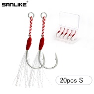 SANLIKE Fishing Hook Assist Hook Single Hook Metal Jig Tinsel Fishing Gear Light Shogging Offshore J