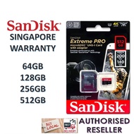 Sandisk Extreme Pro A2 microSD Card 4K U3 V30 UHS-I C10 200MB/s Read 140MB/s Write 64GB 128GB 256GB 