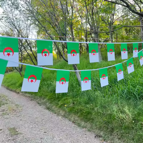 Algeria flag bunting flags 14x21cm 20pcs/lot Algeria flag National Flag String flags Pennant Banner 