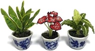 3pc Miniature Flower Clay Dollhouse Fairy Garden Mini Plant Trees Ceramic Paint Furniture Bundles Ar