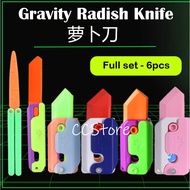 Full Set 3D 萝卜刀 Printing Gravity Knife Toys Funny Finger Toys Decompression Toy Gravity Knife Carrot