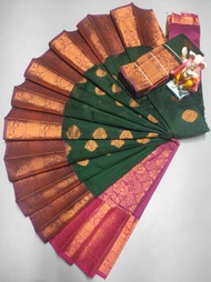 VK SAI Premium Silk Cotton Saree Pattu saree Wedding Saree Ready Stock